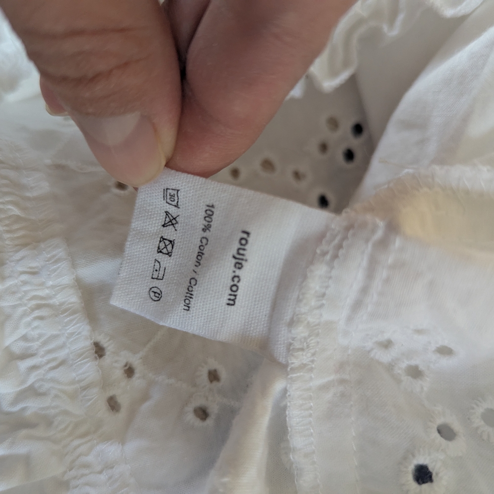 Rouje White Mini Dress with Eyelet Detail - Picture 4 of 5
